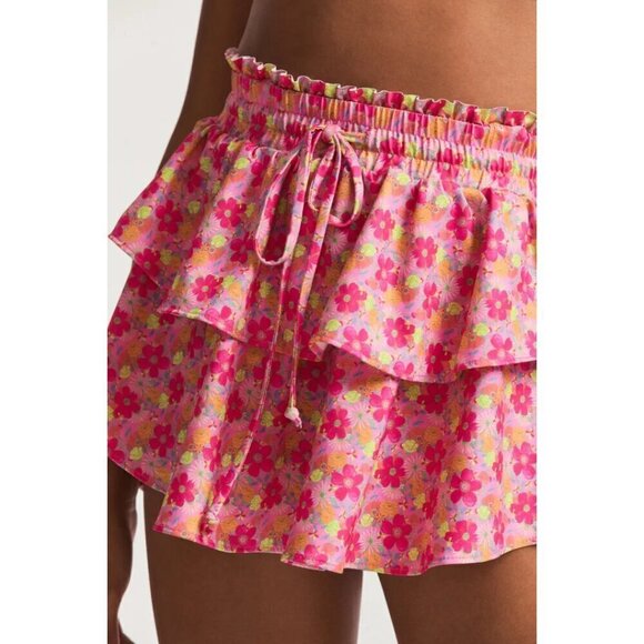 LOVESHACKFANCY Kiella Ruffle Crop Top and Citrine Mini Skirt in Passion Sound - Picture 5 of 14